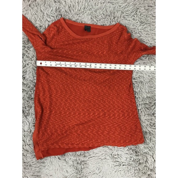Left‎ Of Center Anthropologie Orange Asymmetrical Thermal Long Sleeve Top S - Picture 7 of 8